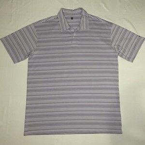 Nike Golf Polo Shirt Men’s Size 2XL Lavender Purple Stripped Performance Wicking